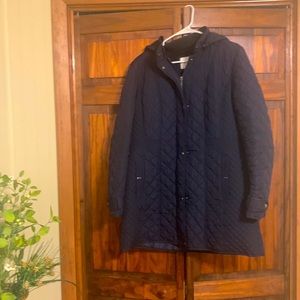 Quilted navy weathercast walker coat size xl
